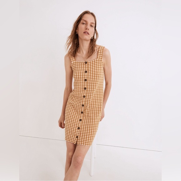 Madewell Dresses & Skirts - Madewell Jacquard Button-Front Mini Dress in Gingham Check